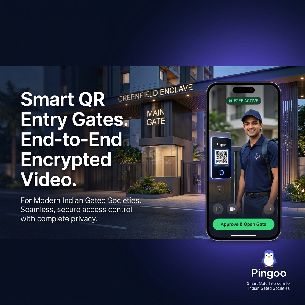 Pingoo Smart QR Gate Intercom for Indian Gated Societies